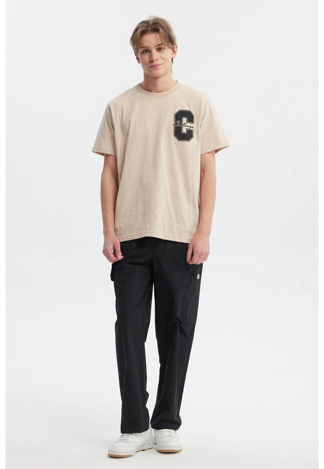 Polera Hombre Regular Fit Letra Beige-3