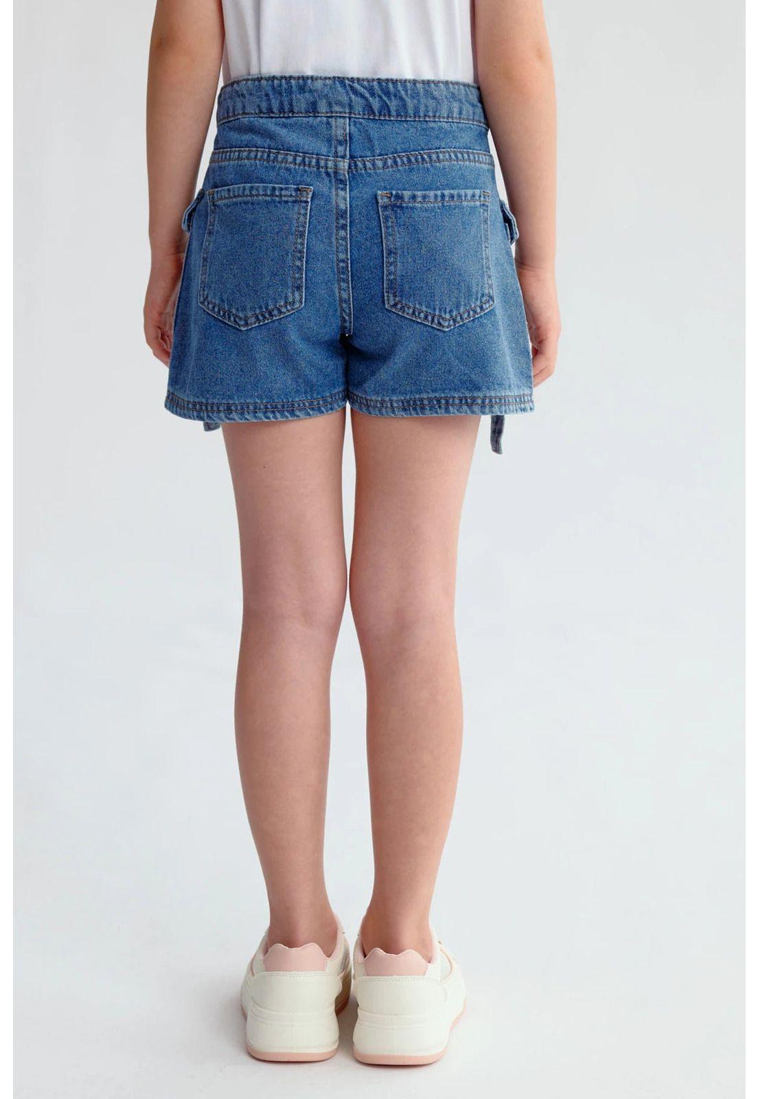 Short Niña Denim Cargo Azul-2
