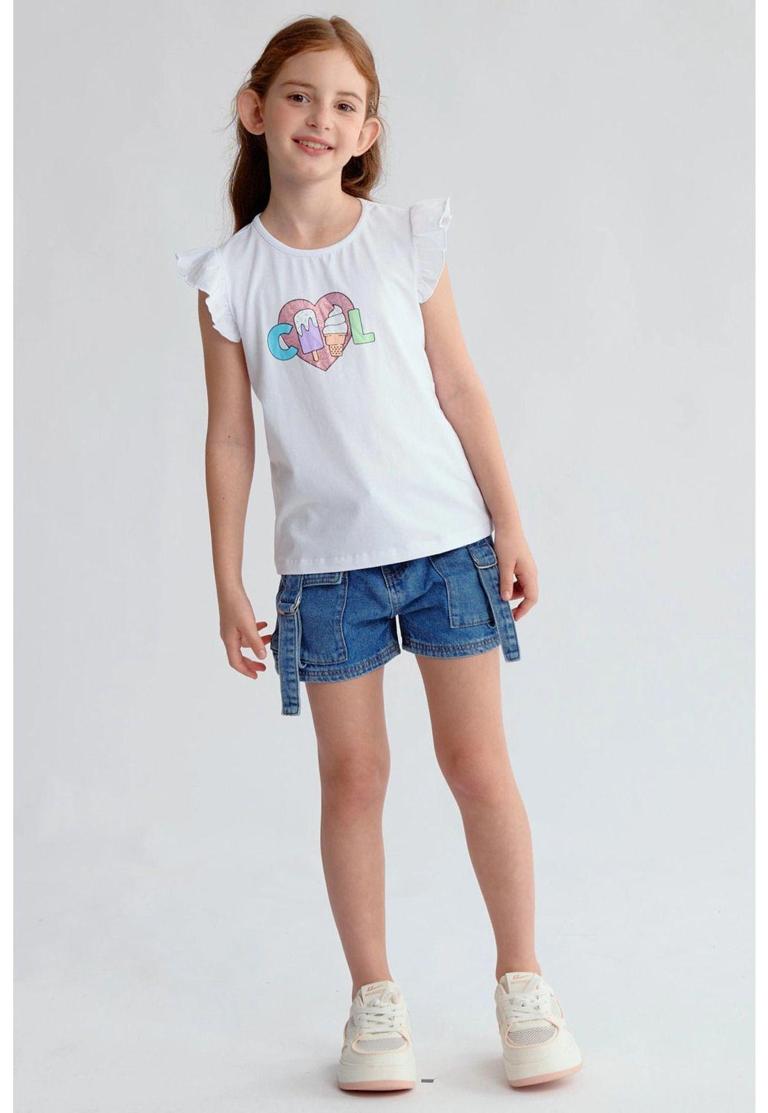 Short Niña Denim Cargo Azul-3