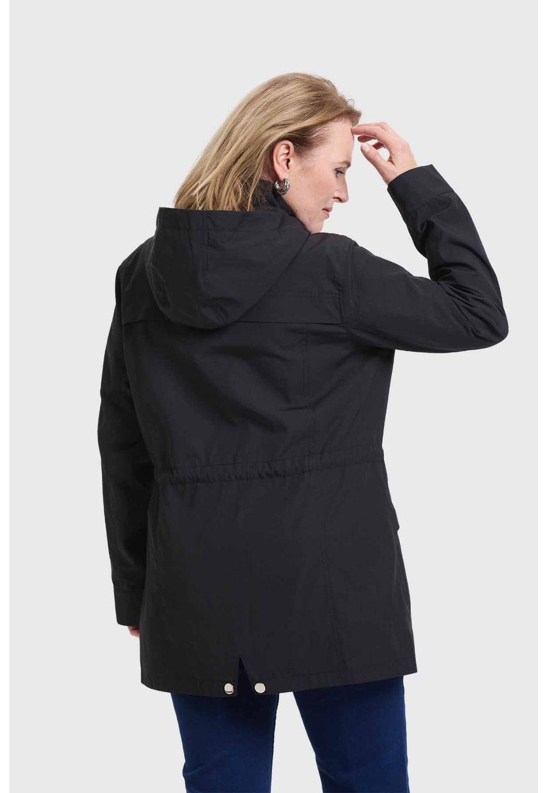 Chaqueta Mujer Con Gorro Negro-2