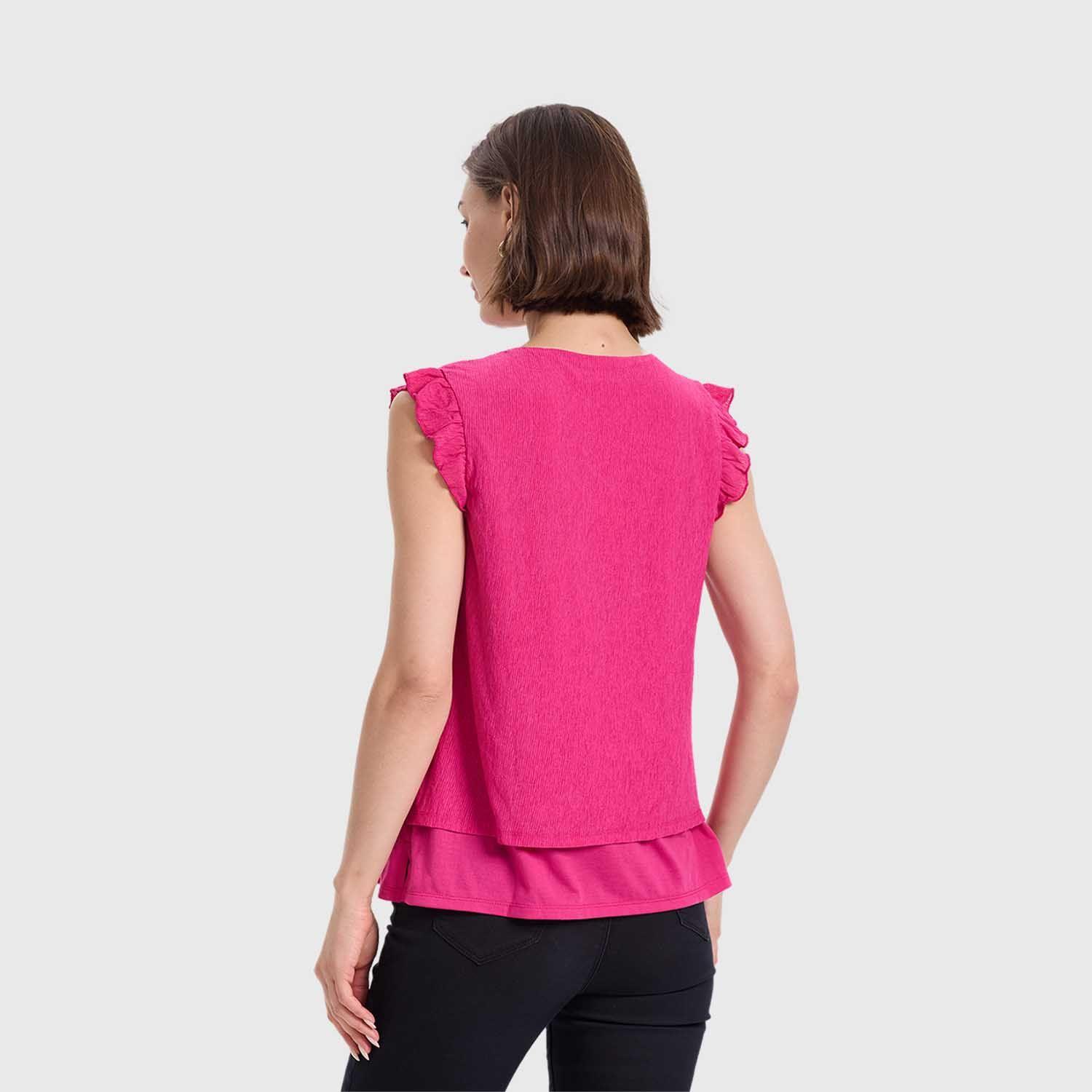 Polera Mujer Doble Capa Y Pinza Fucsia Fashions Park-2