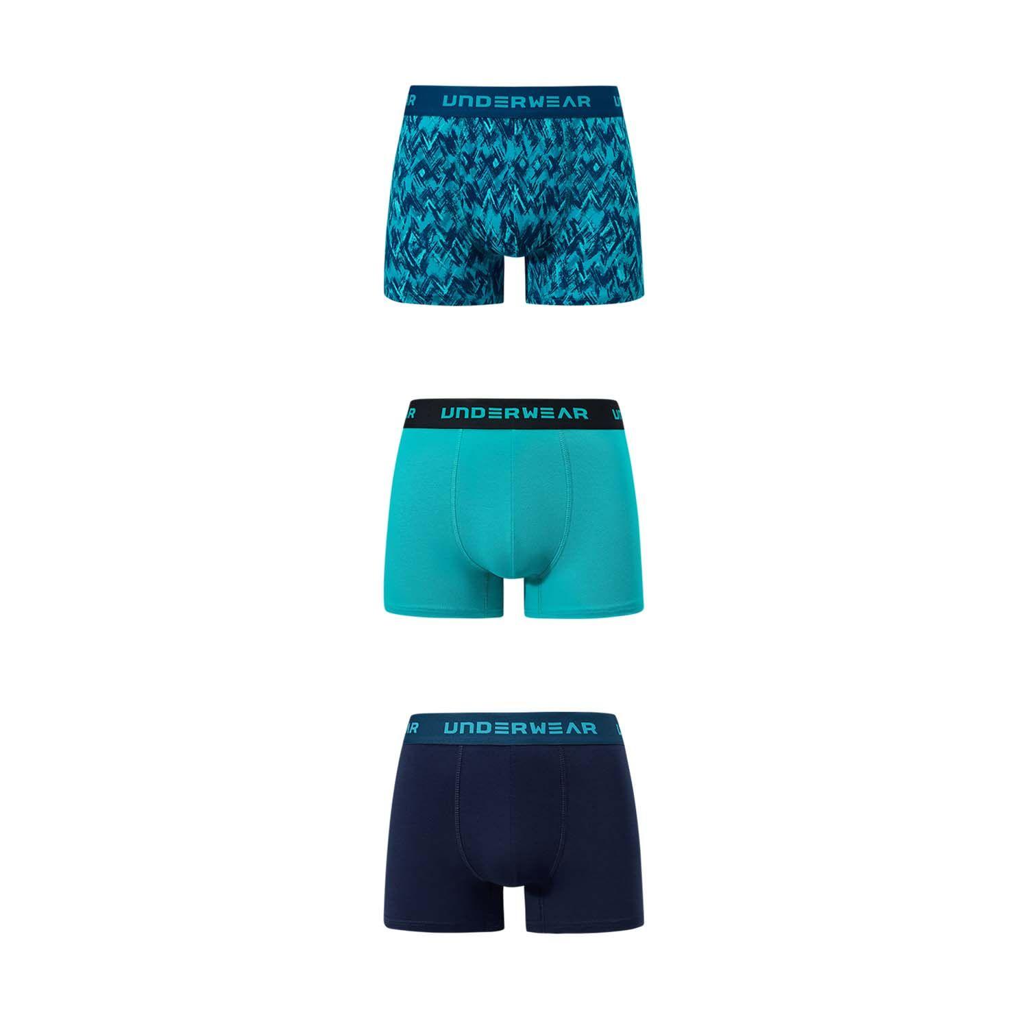 Boxer Hombre Tripack Lisos Petroleo V Fsp-0