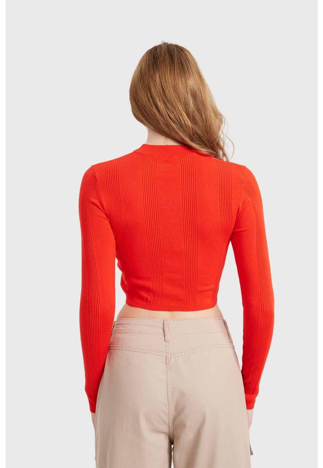 Sweater Mujer Crop Rojo-2