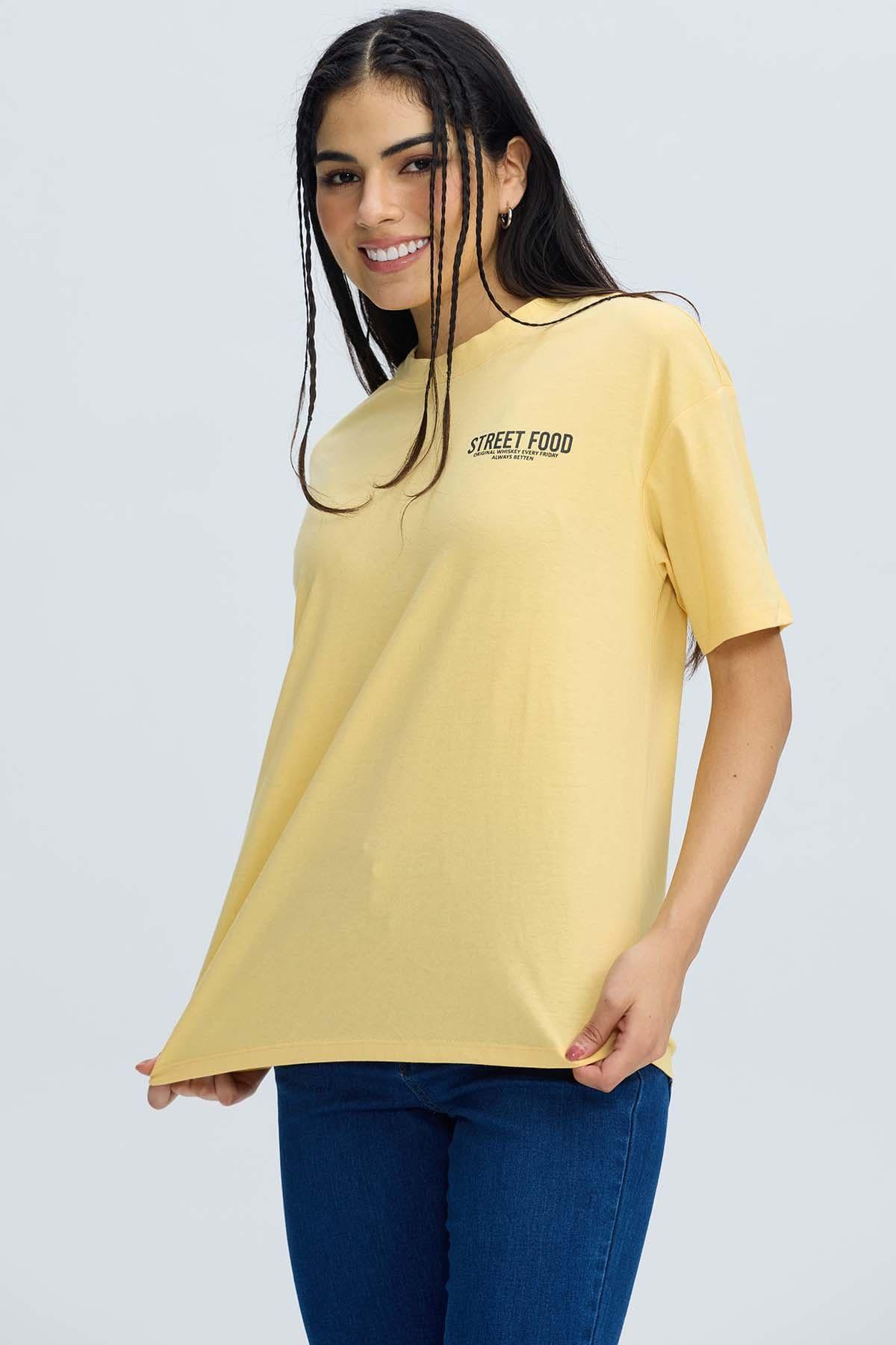Polera Mujer Oversize Amarillo-2