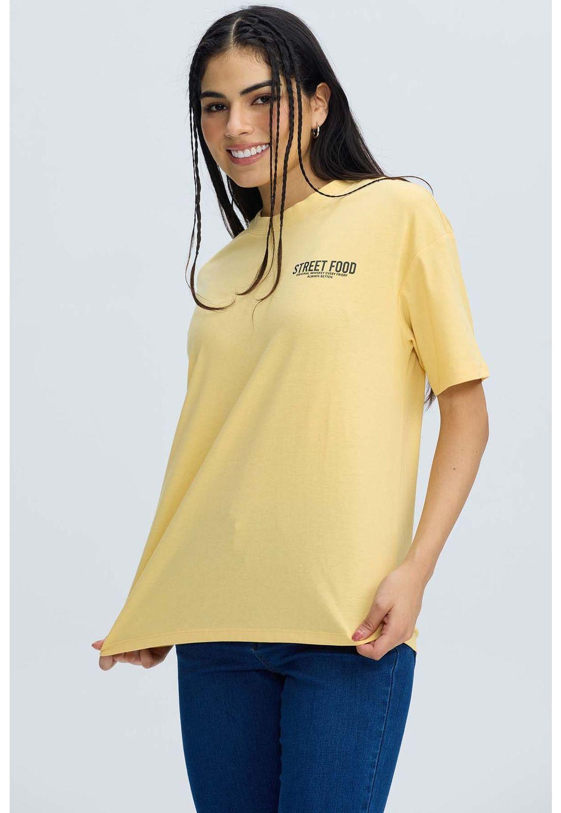Polera Mujer Oversize Amarillo-2