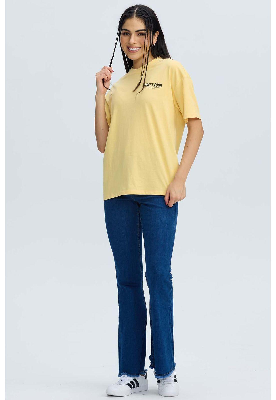 Polera Mujer Oversize Amarillo-3