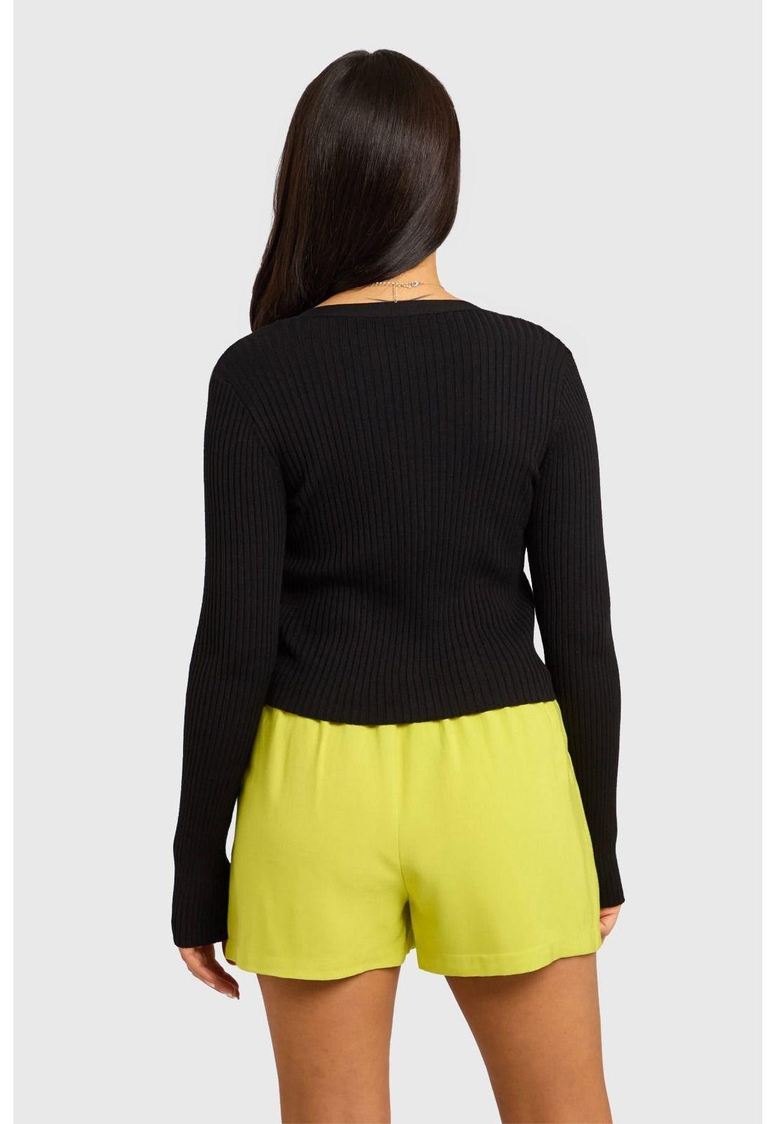Sweater Mujer Cropped Negro-2