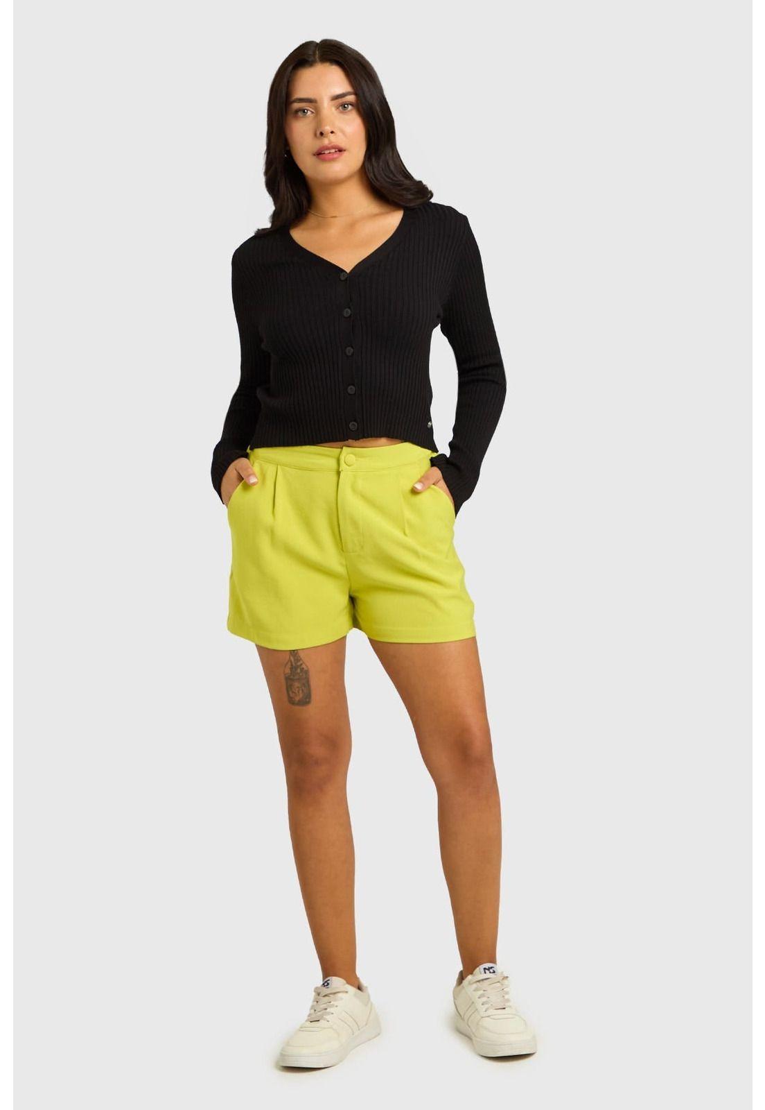 Sweater Mujer Cropped Negro-3