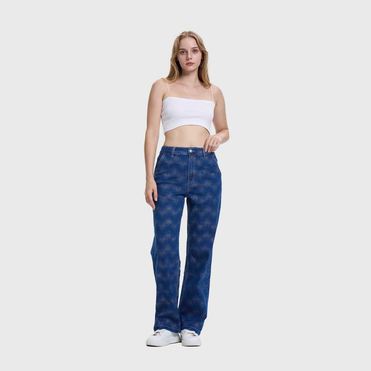 Jeans Mujer Recto  Azul Fashions Park-3