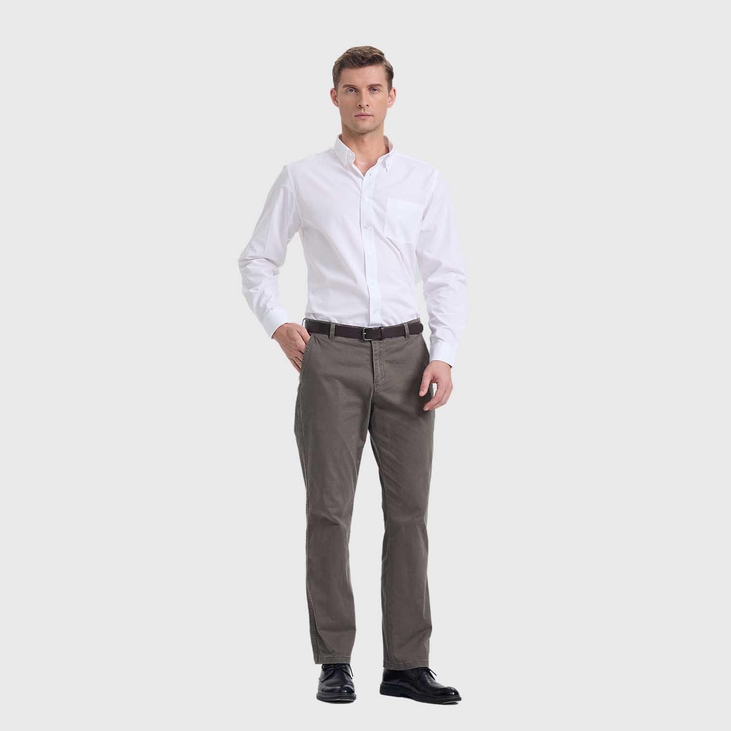 Pantalón Hombre Modelo Chino Cinturón Kaki Fashion´s Park-3