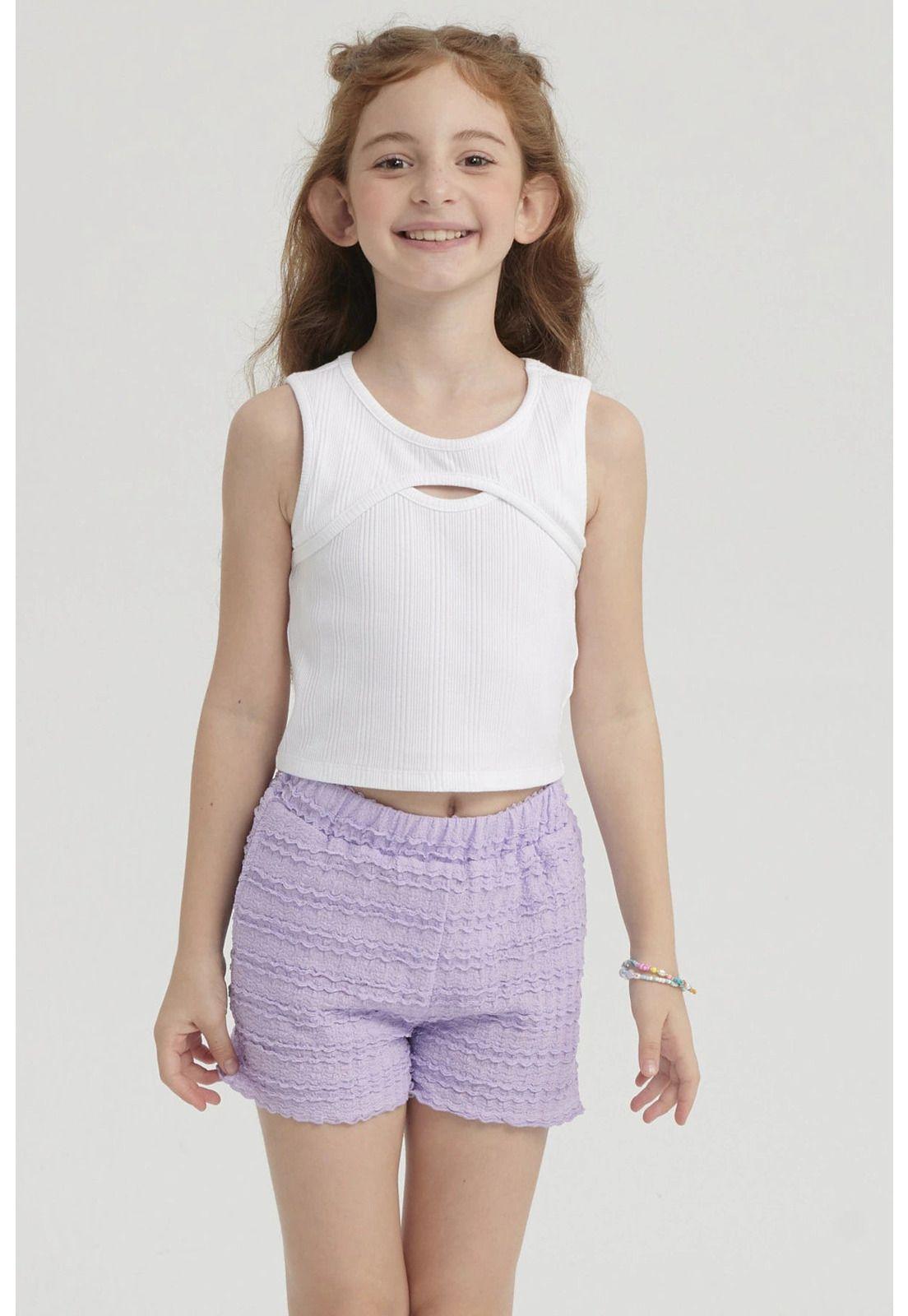 Polera Niña Rib Cut Out Blanco-0