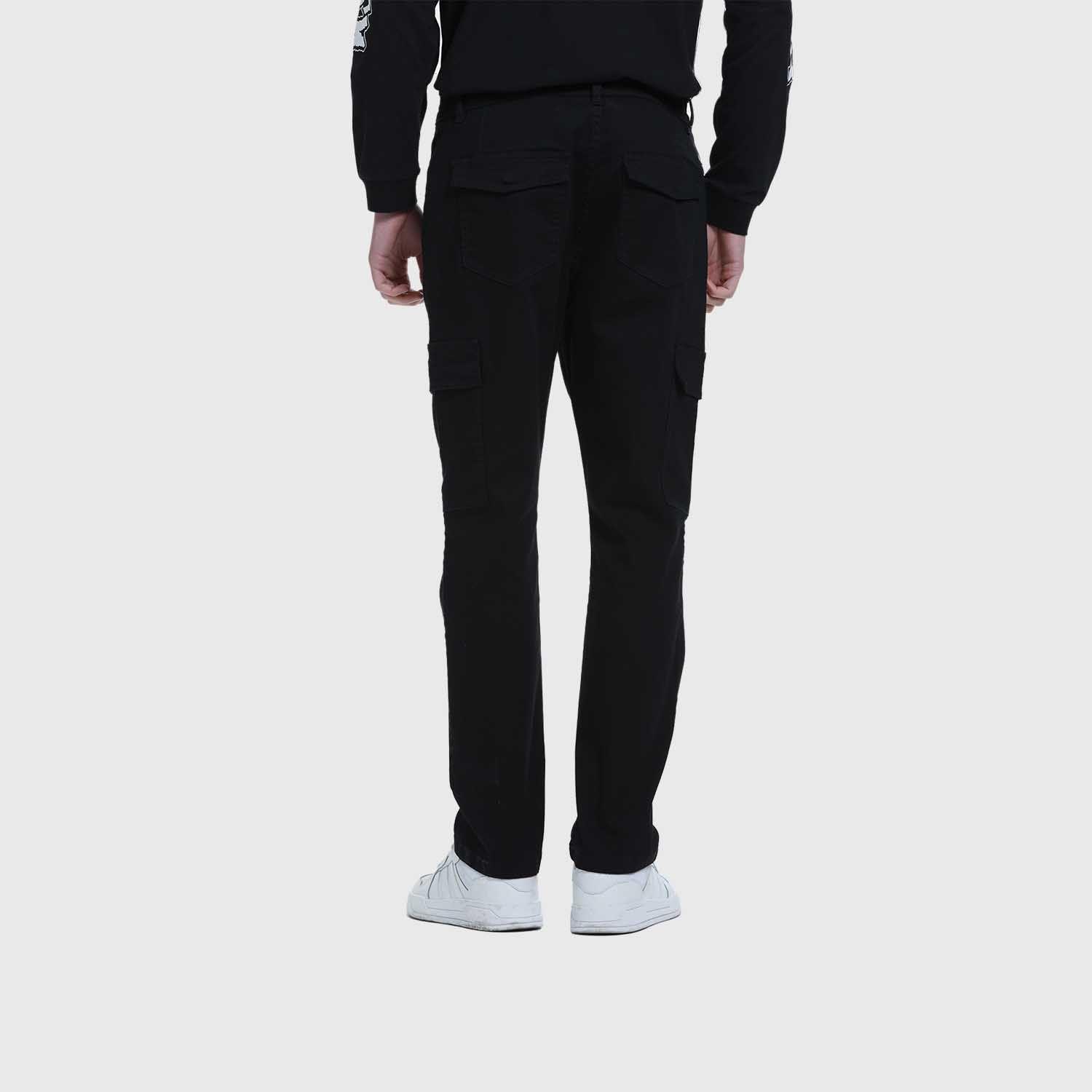 Jeans Hombre Slim Cargo Color Negro-2
