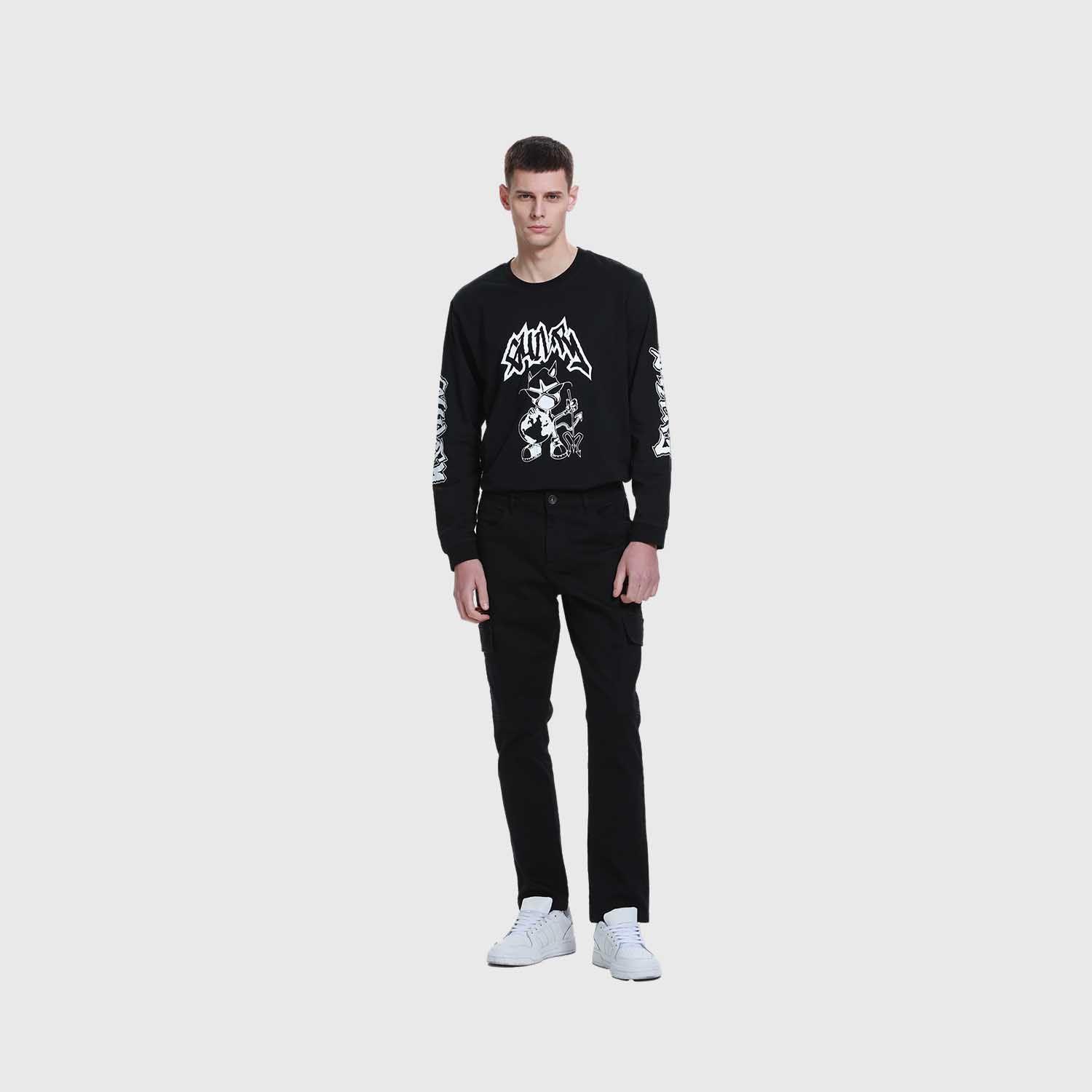 Jeans Hombre Slim Cargo Color Negro-3