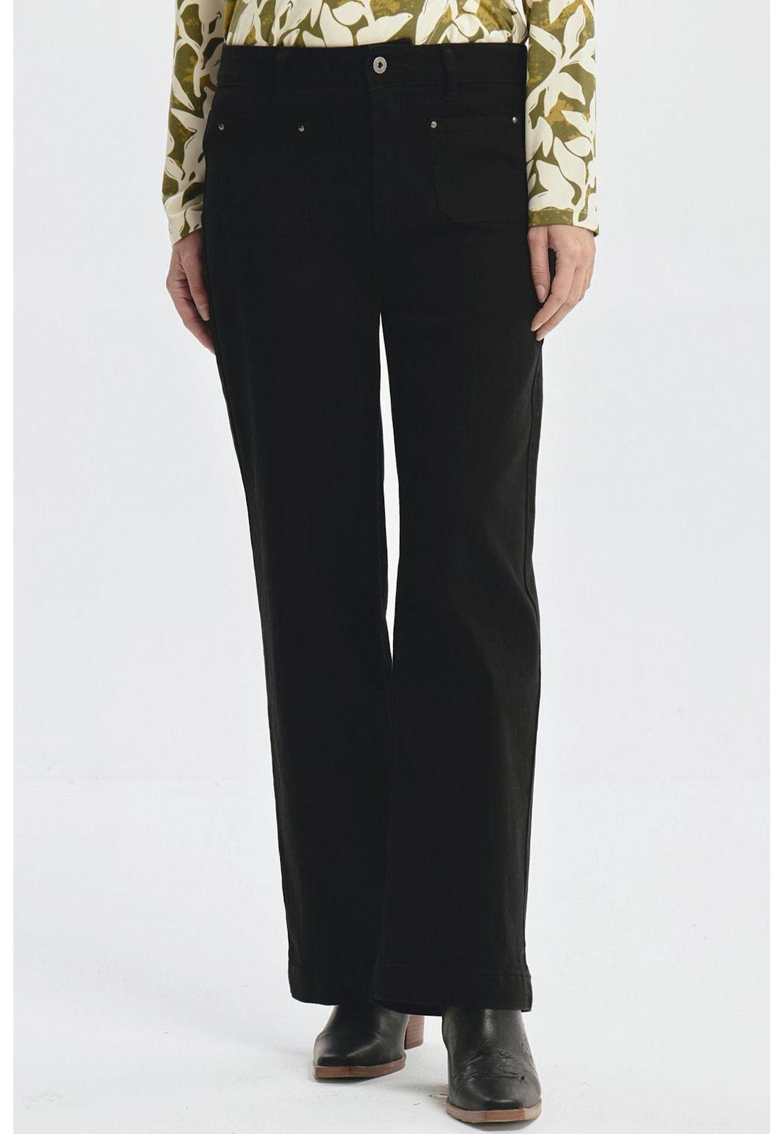 Jeans Mujer Clásico Calce Recto Negro - ll-0