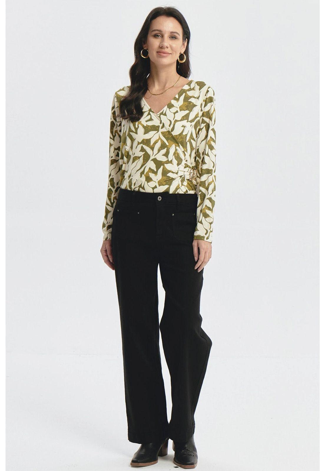 Jeans Mujer Clásico Calce Recto Negro - ll-3