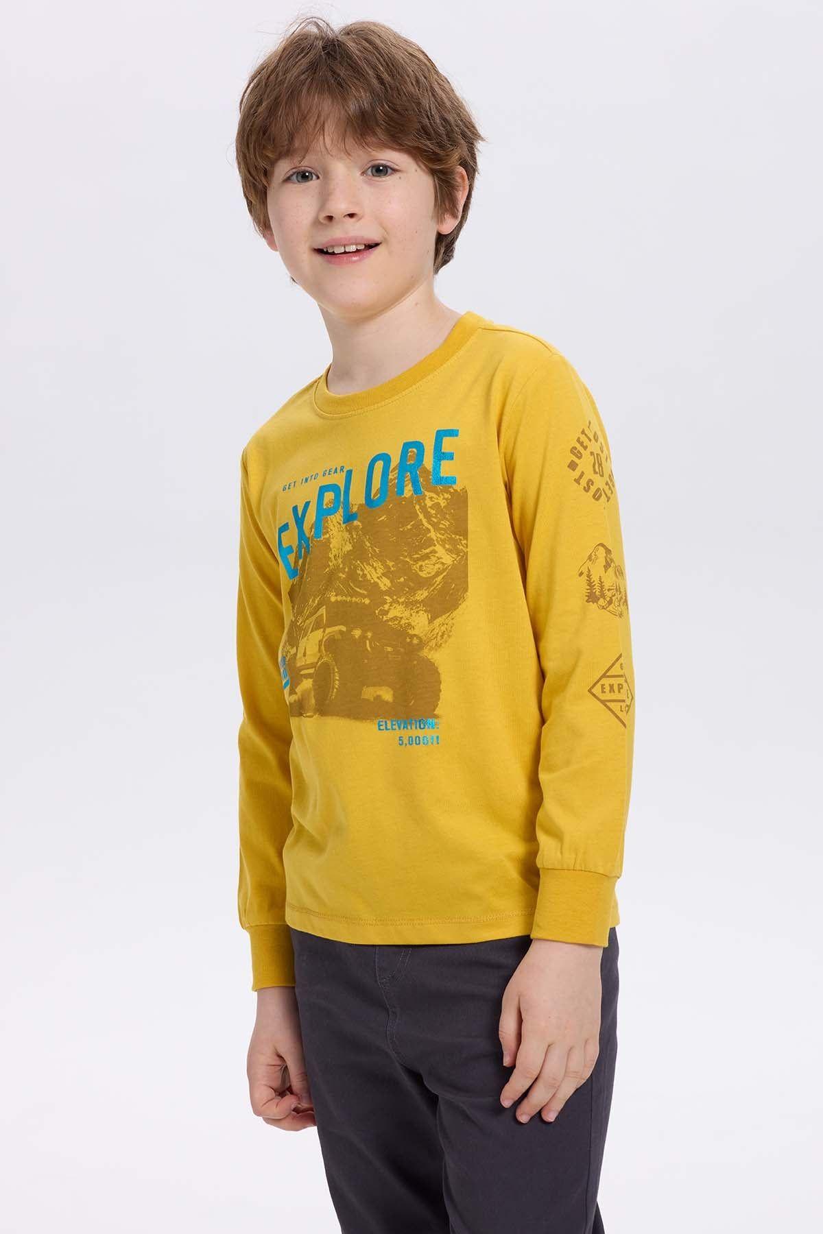 Polera Niño Con Folia Mostaza-1