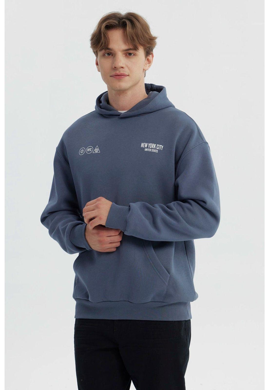 Polerón Hombre Oversize Gris-0