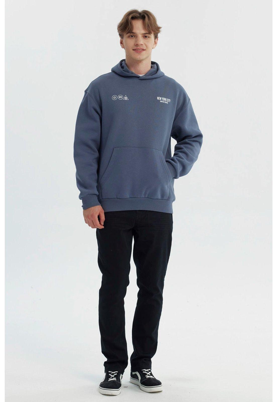 Polerón Hombre Oversize Gris-3