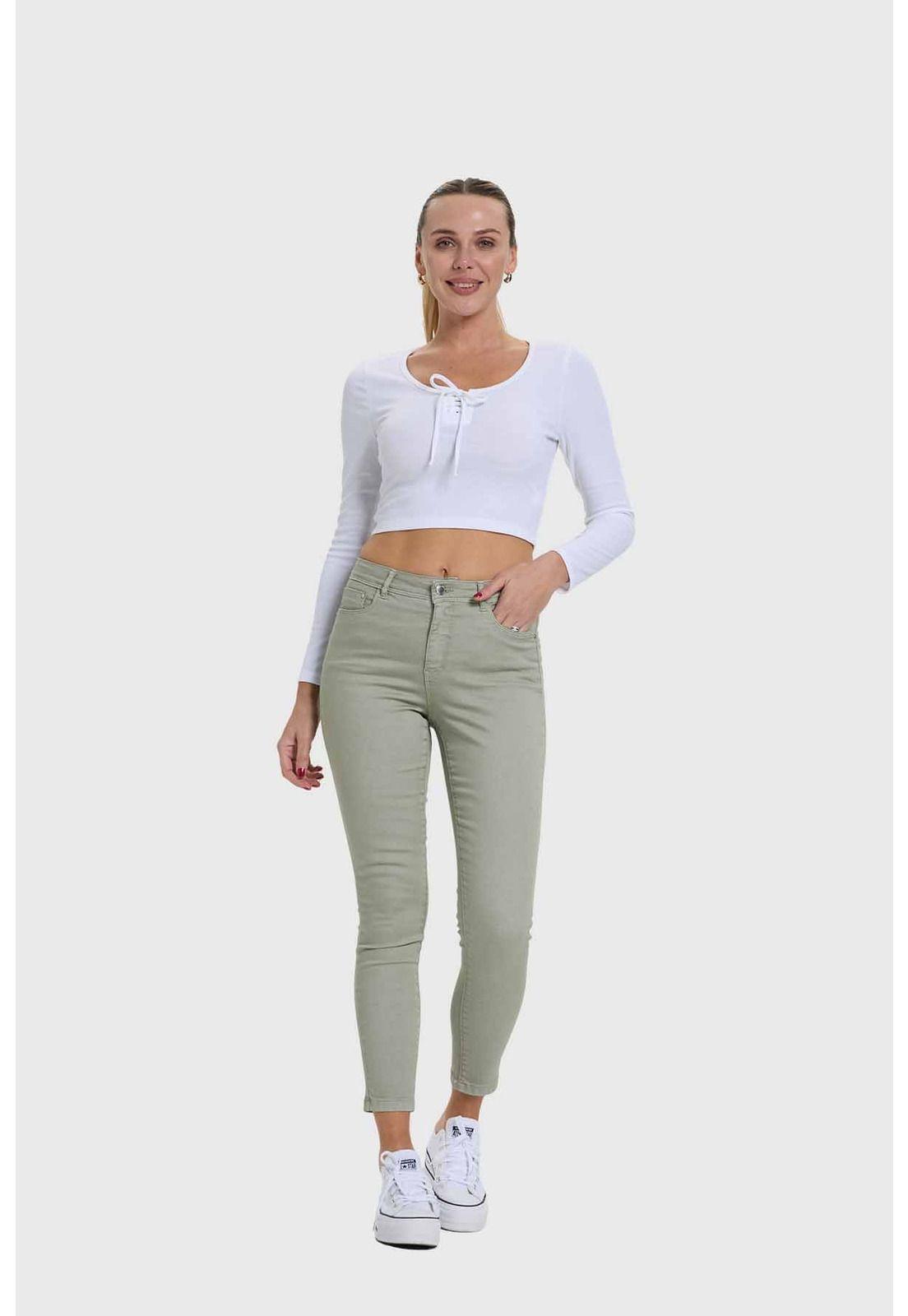 Jeans Mujer Skinny Verde - ll-3