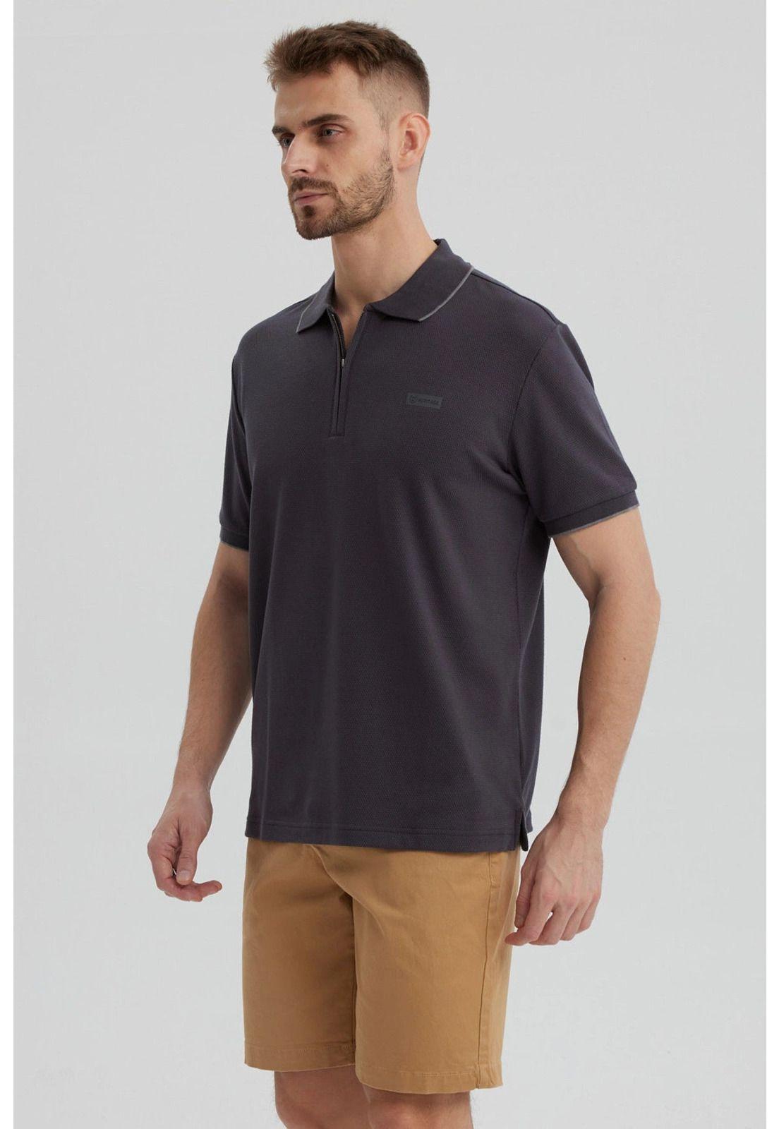 Polera Hombre Con Cierre Gris-1