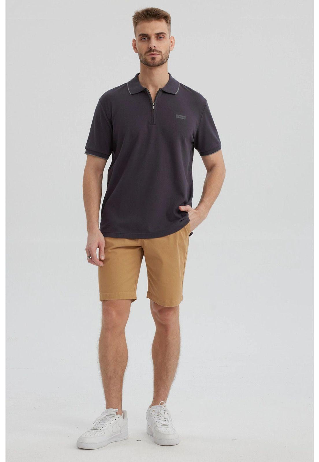 Polera Hombre Con Cierre Gris-3