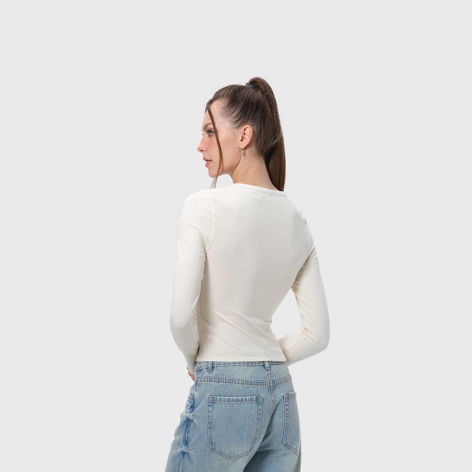 Polera Mujer Abotonada Crudo Fashion's Park-2