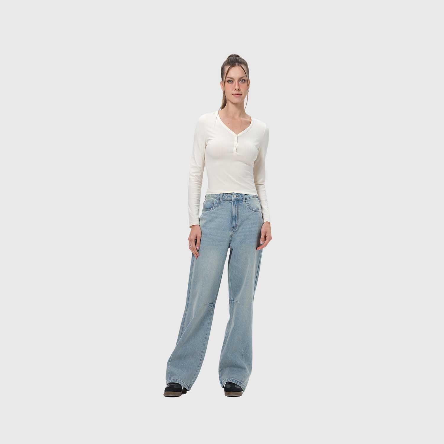 Polera Mujer Abotonada Crudo Fashion's Park-3