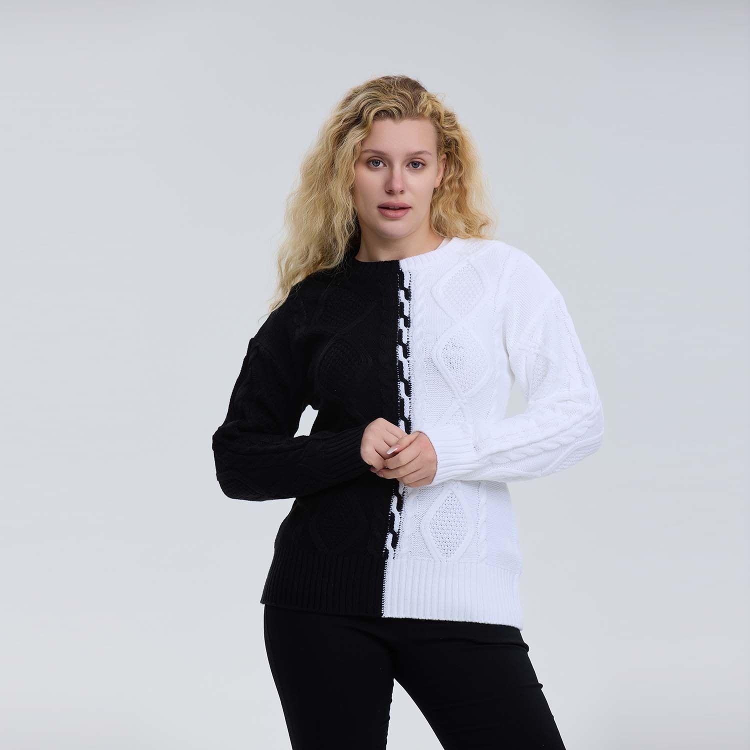 Sweater Mujer Tranzado Negro-0