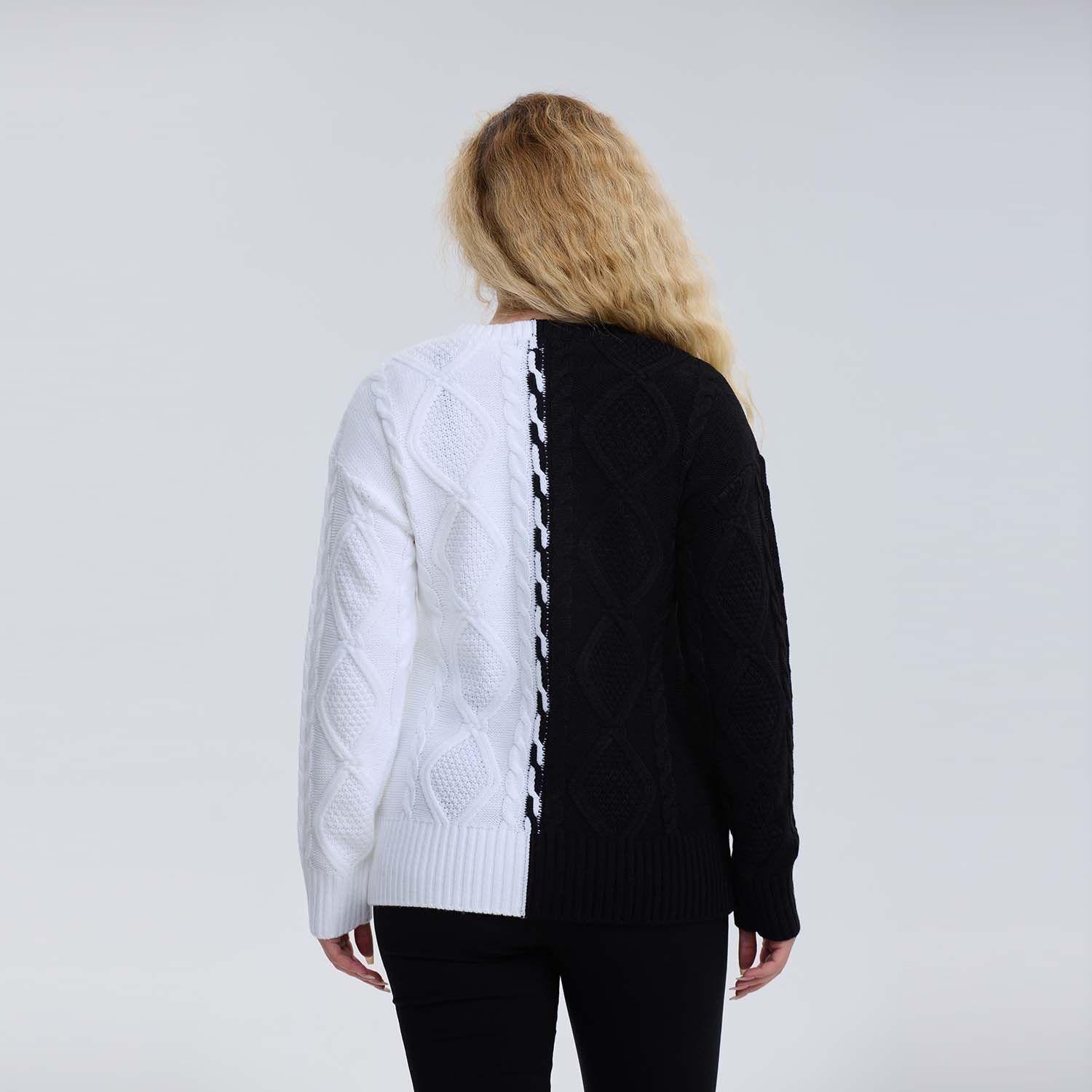 Sweater Mujer Tranzado Negro-2
