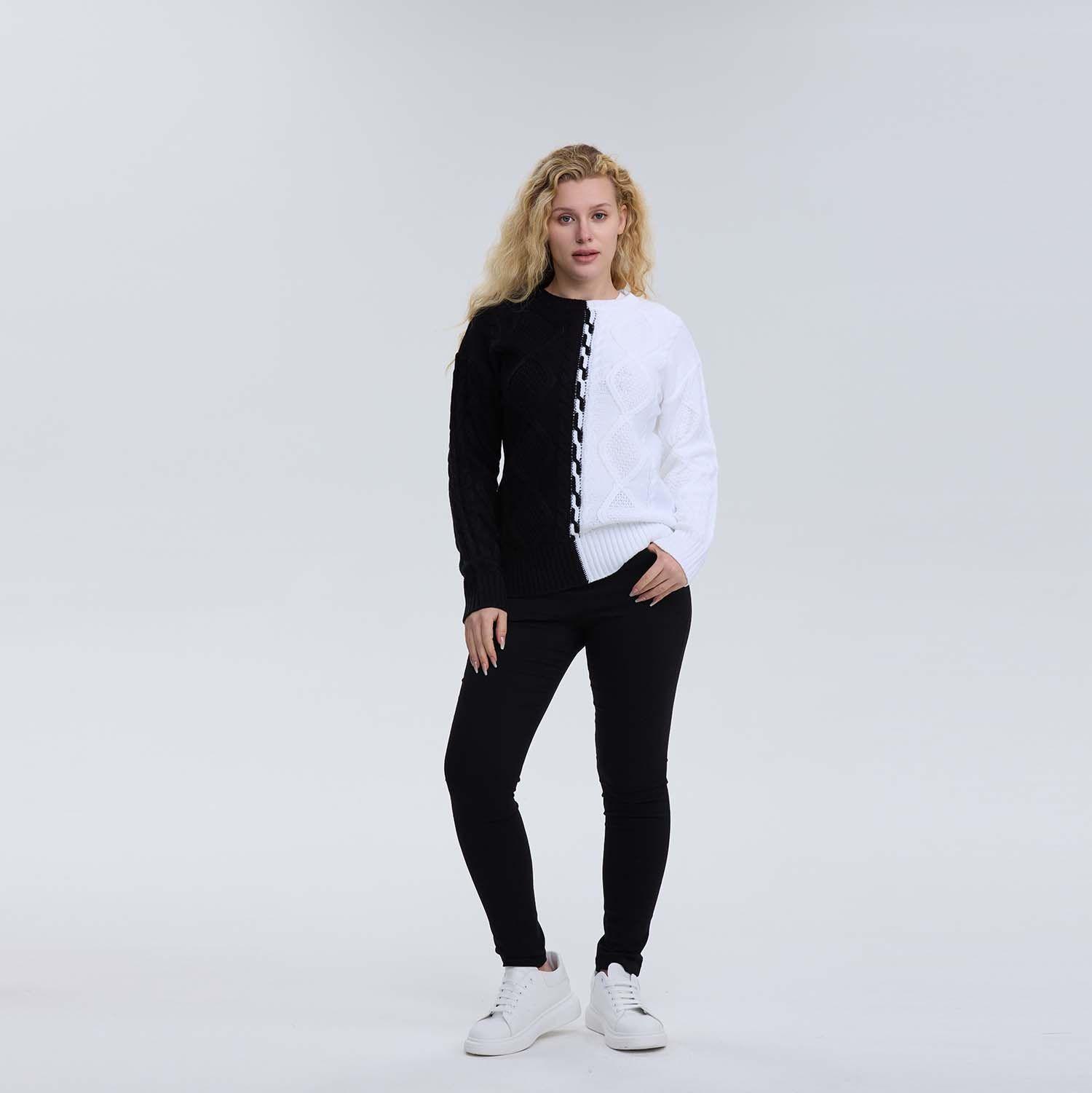 Sweater Mujer Tranzado Negro-3