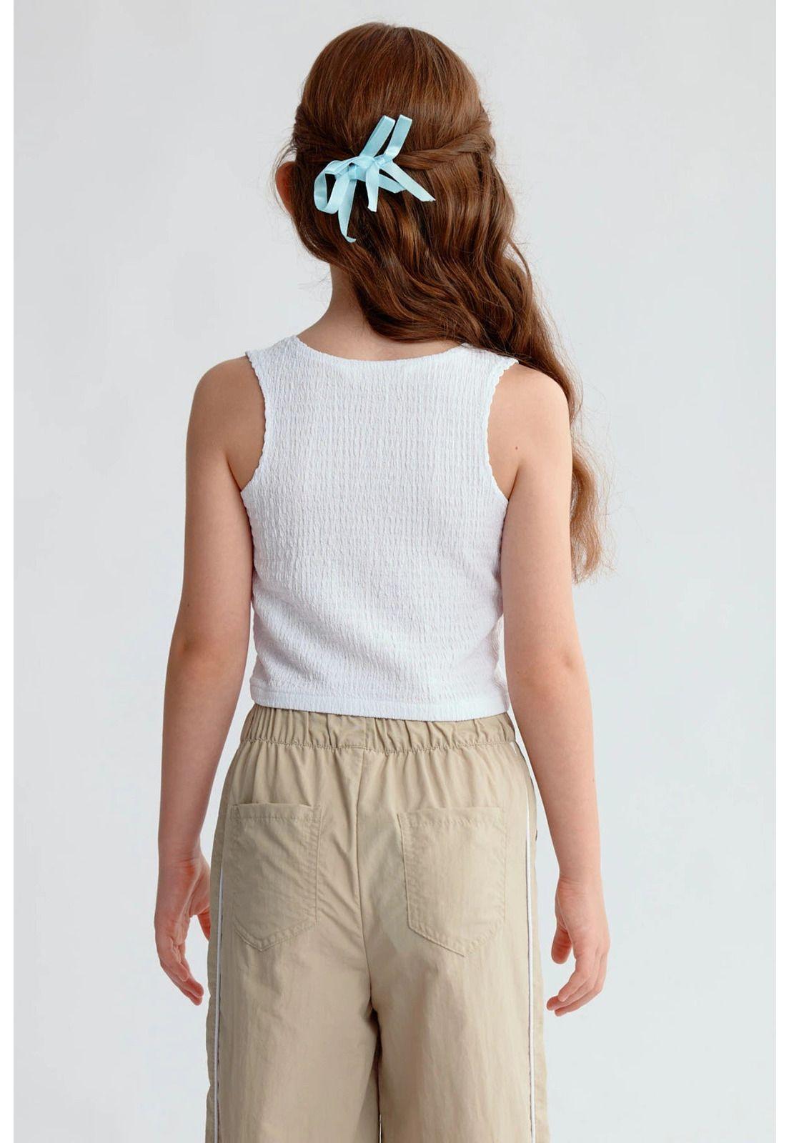 Polera Niña Textura Tipo Peto Blanco-2