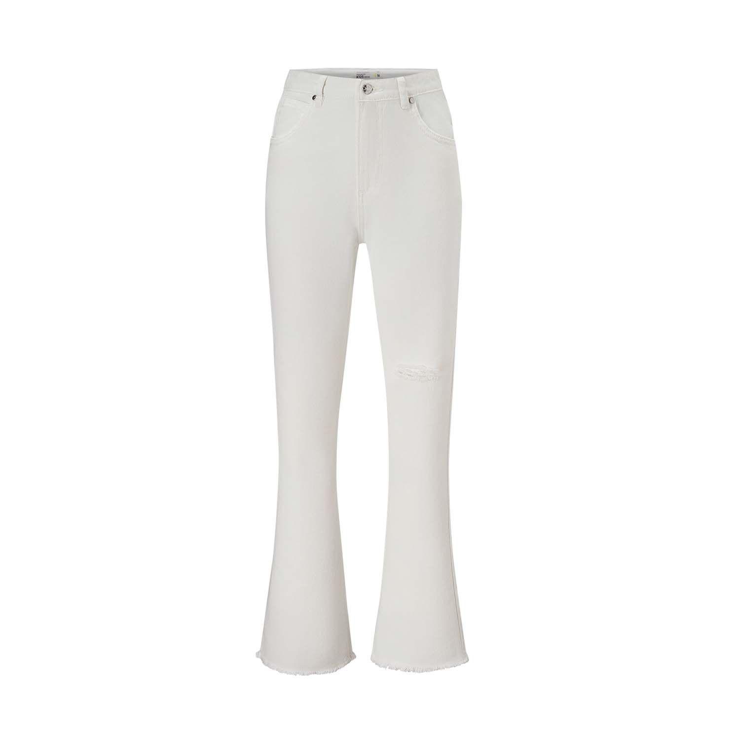 Jeans Niña Con Cortes Blanco Fashion's Park-0