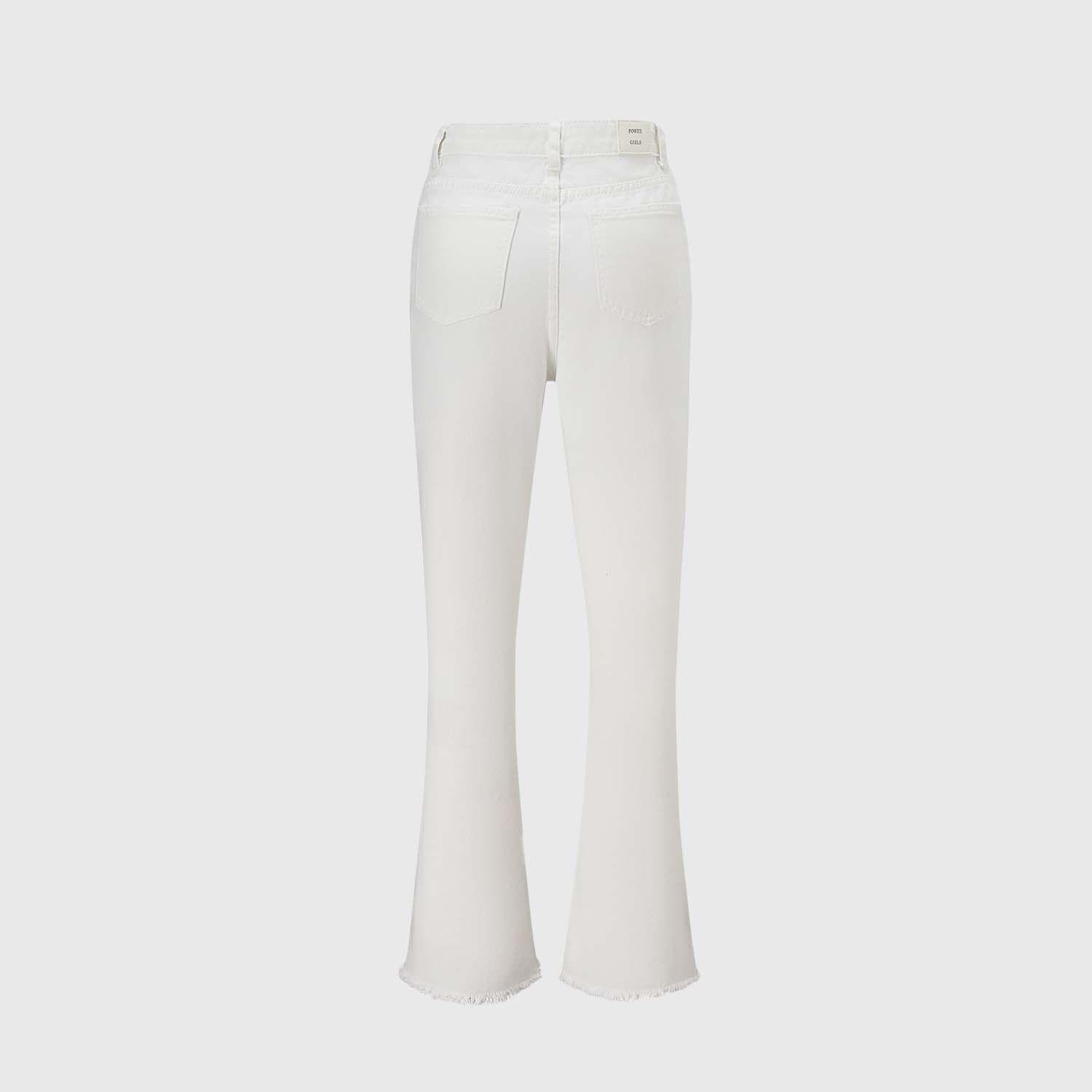 Jeans Niña Con Cortes Blanco Fashion's Park-1