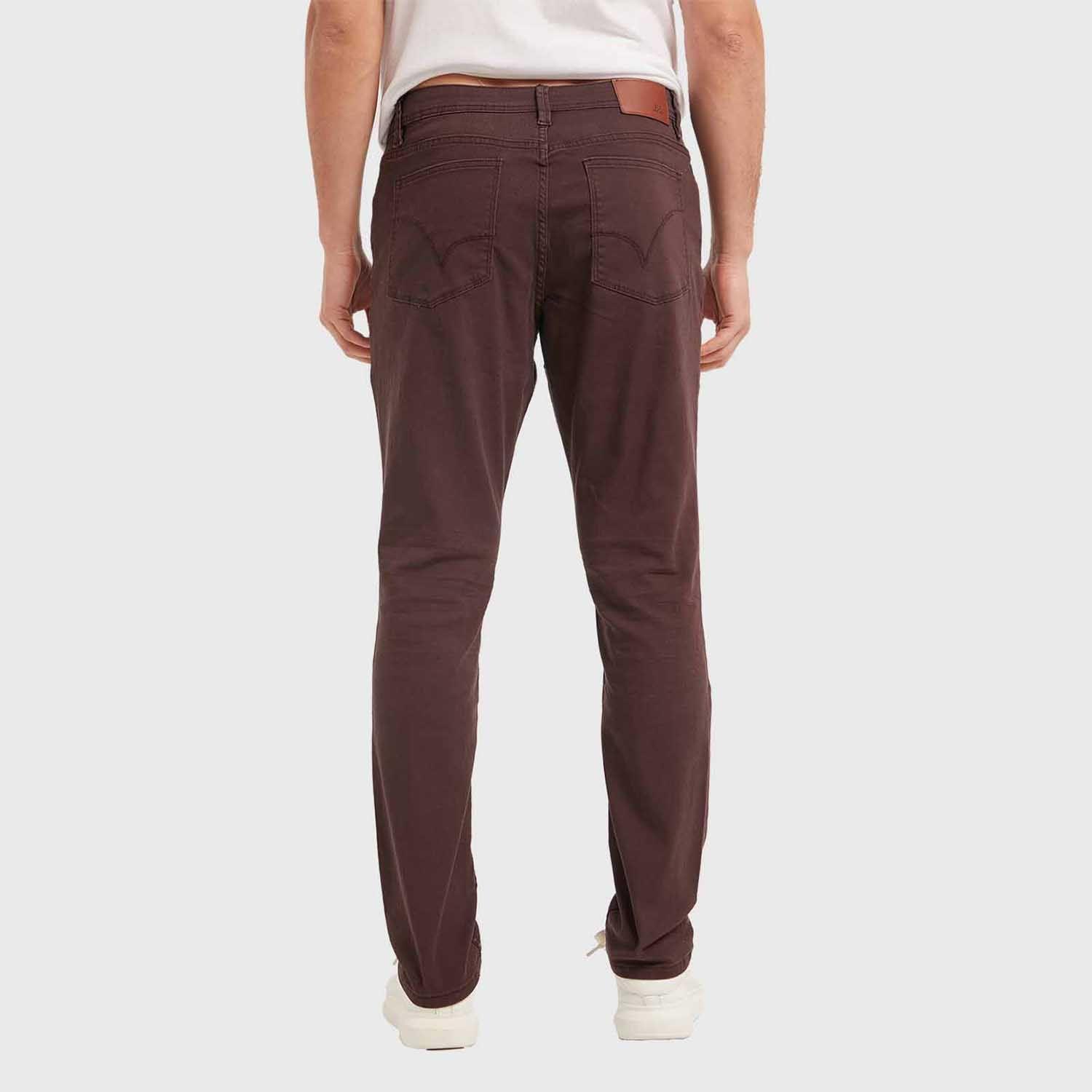 Jeans Hombre Slim Color Berenjena Oscuro-2