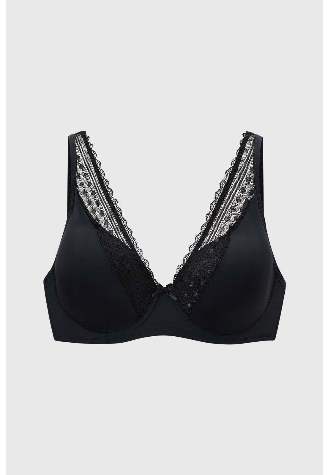 Sostén Mujer Con Detalle Encaje Negro-0