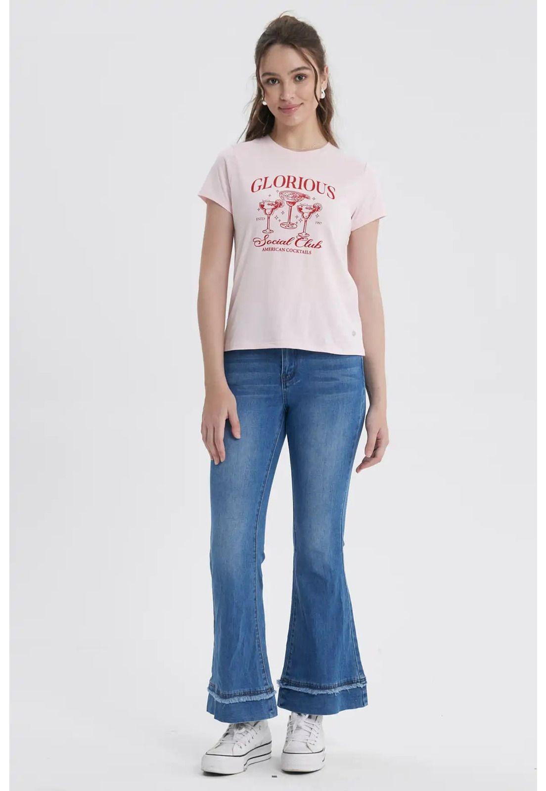 Polera Mujer Básica Print Rosa-3