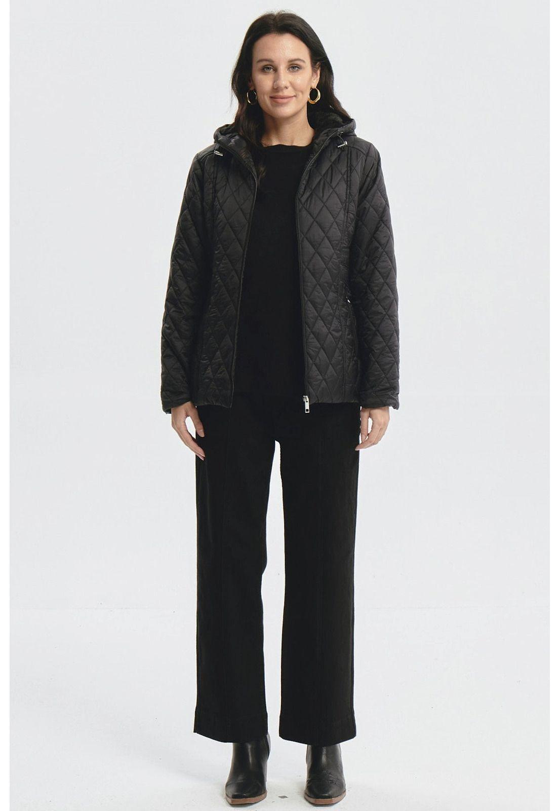 Parka Mujer Con Chiporro Negro-3