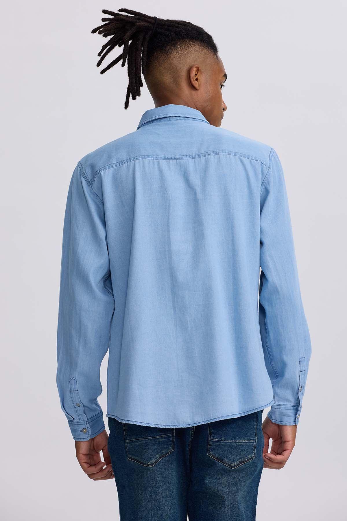 Camisa Hombre Clásica Dallas Azul-2