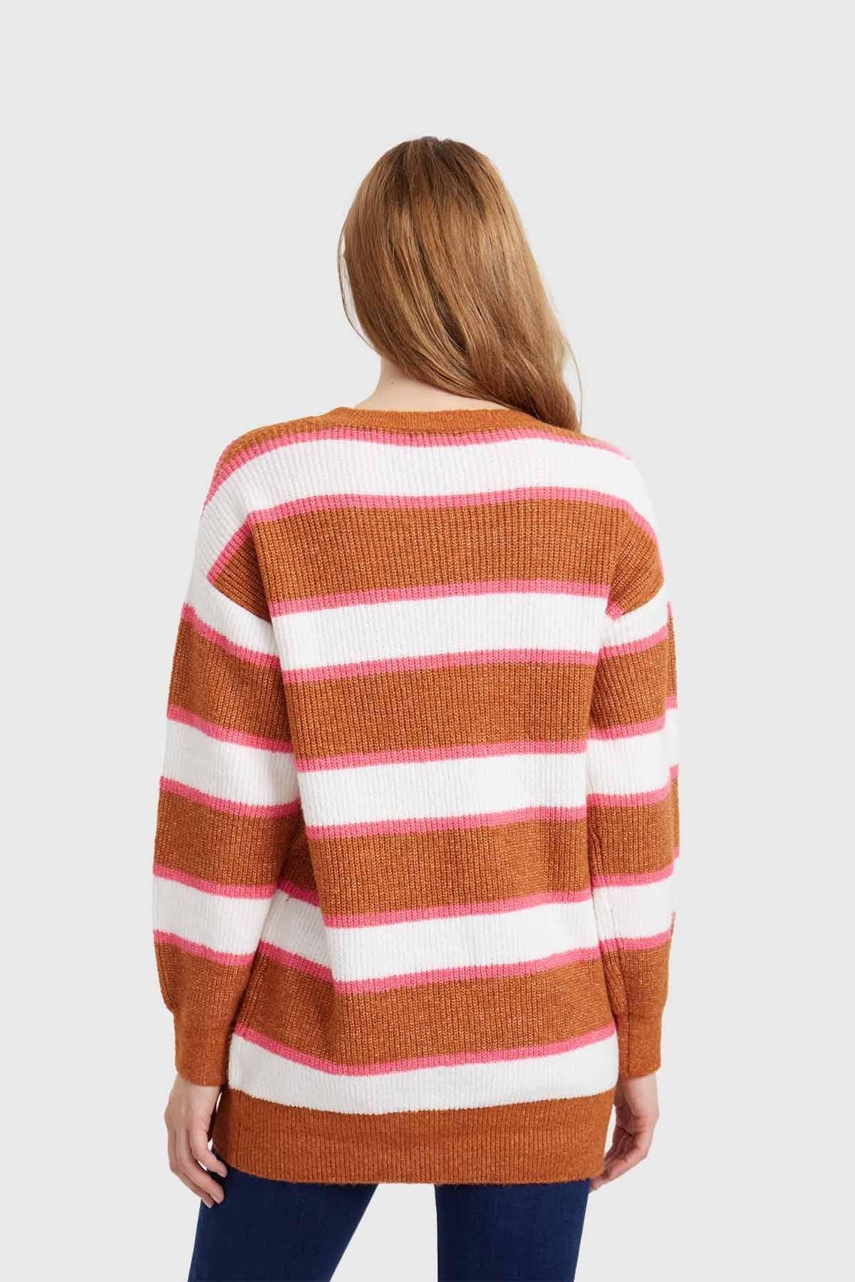 Sweater Mujer Largo Beige-2