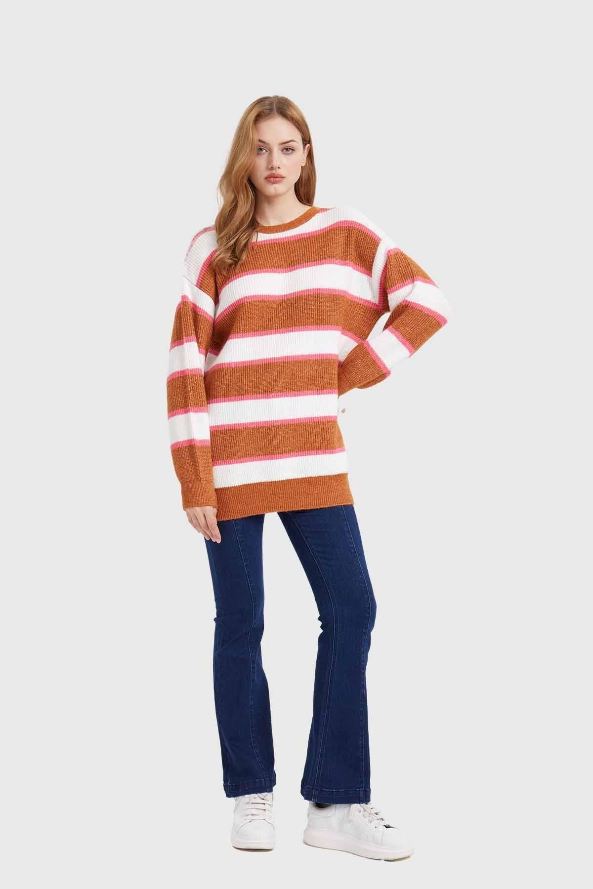 Sweater Mujer Largo Beige-3
