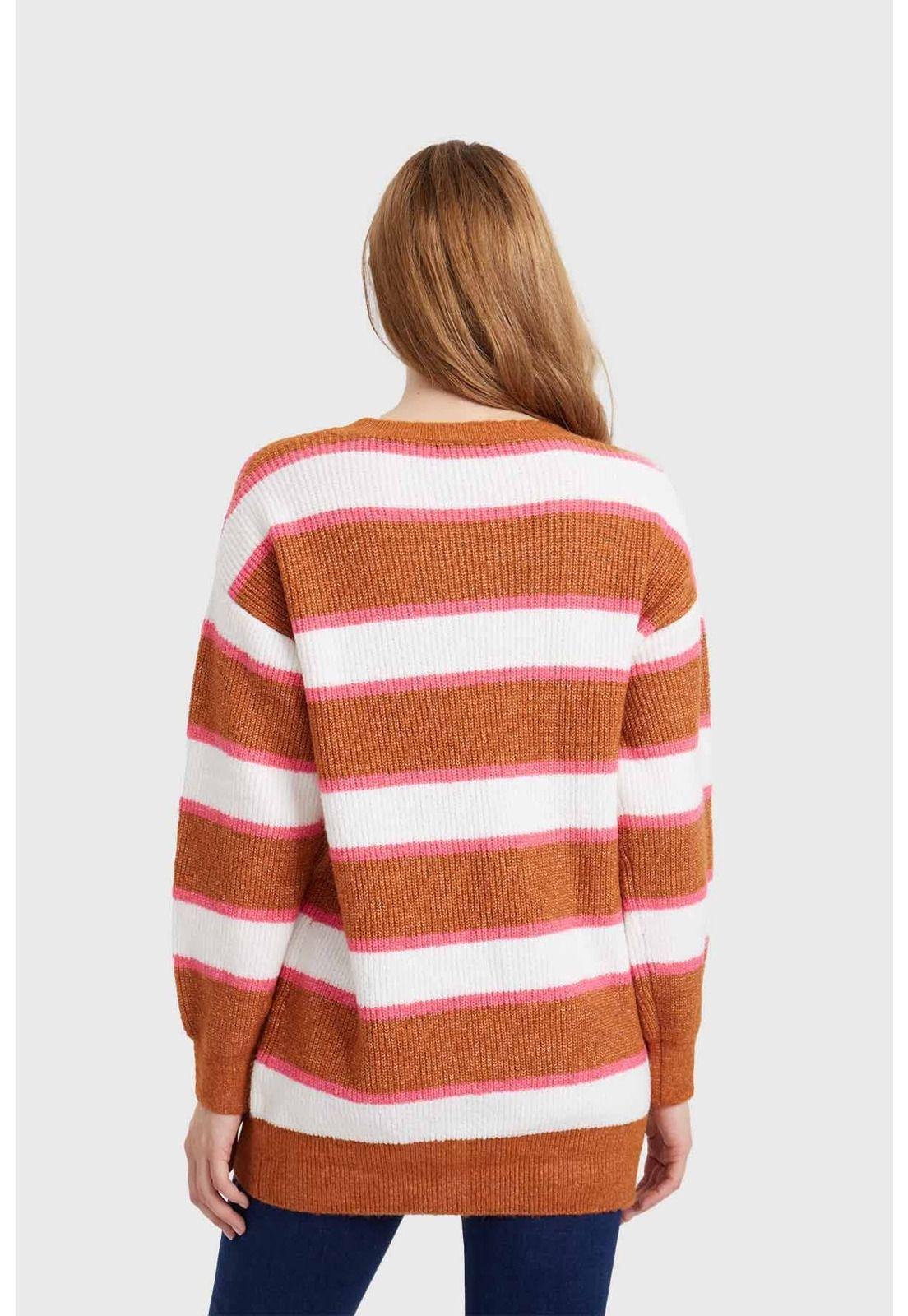 Sweater Mujer Largo Beige-2