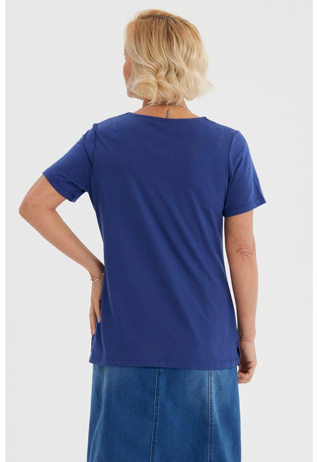 Polera Mujer Con Estampado Azul Oscuro-2