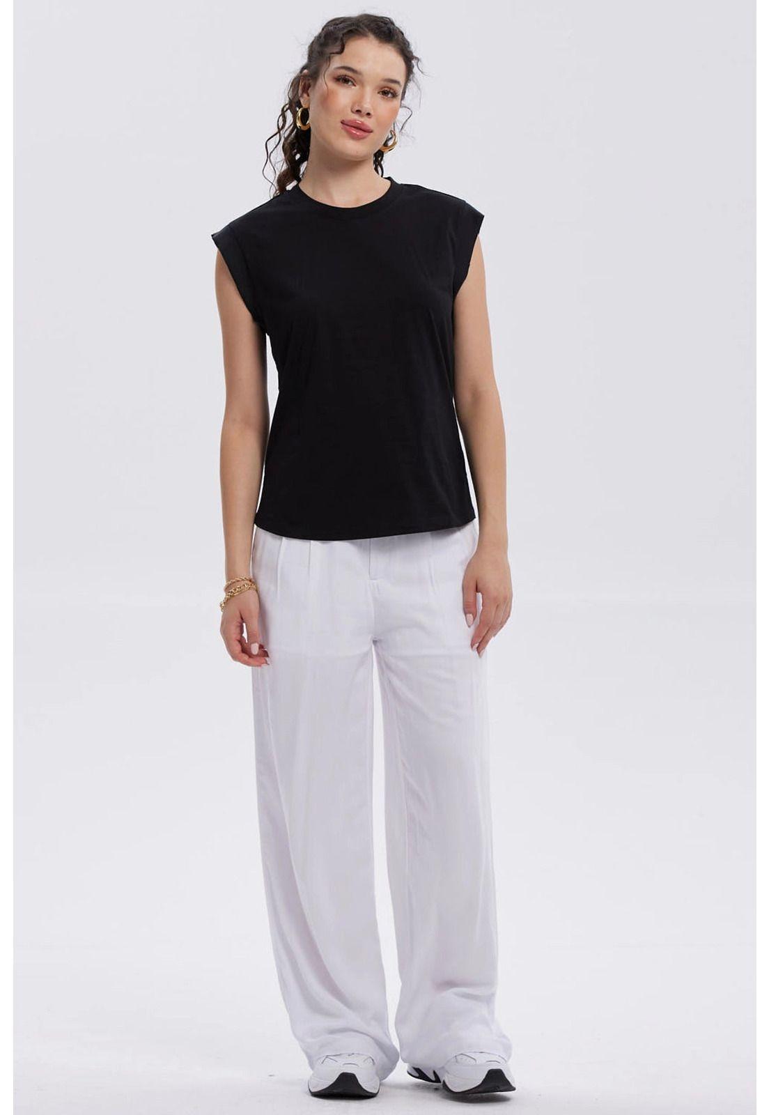 Polera Mujer Satín Negro-3