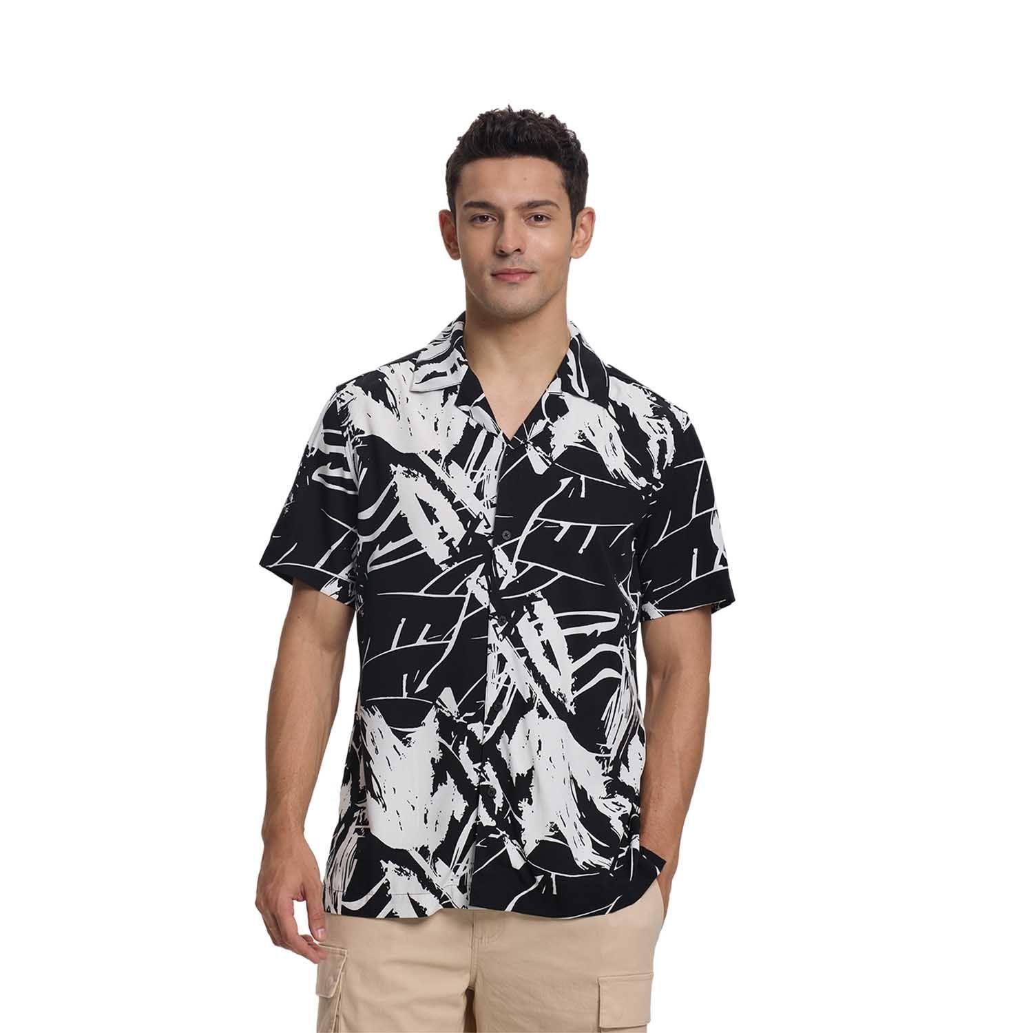 Camisa Hombre Full Print Negro I Fashion's Park-0