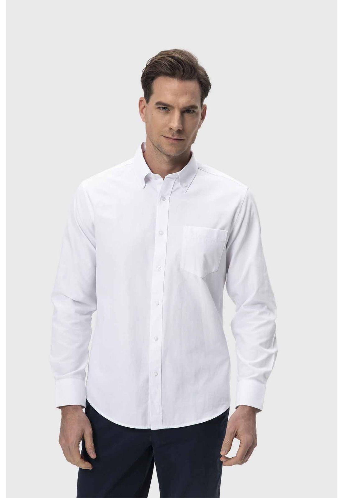 Camisa Hombre Oxford Blanco - ll-0
