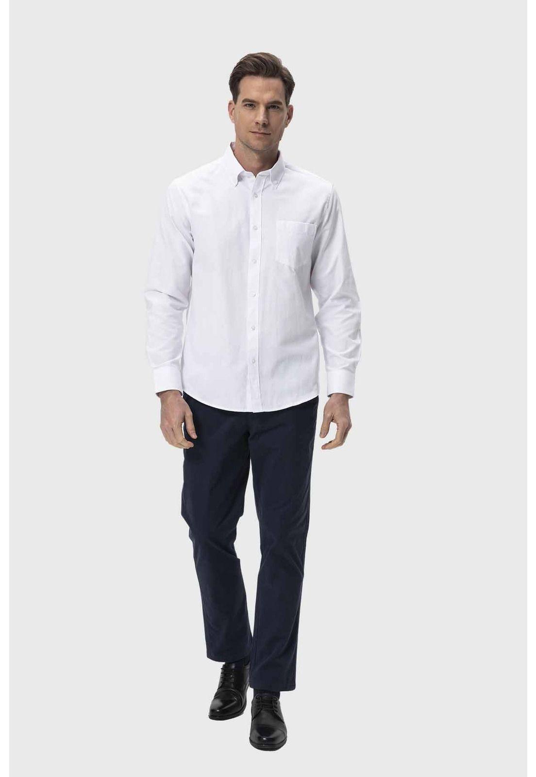 Camisa Hombre Oxford Blanco - ll-3