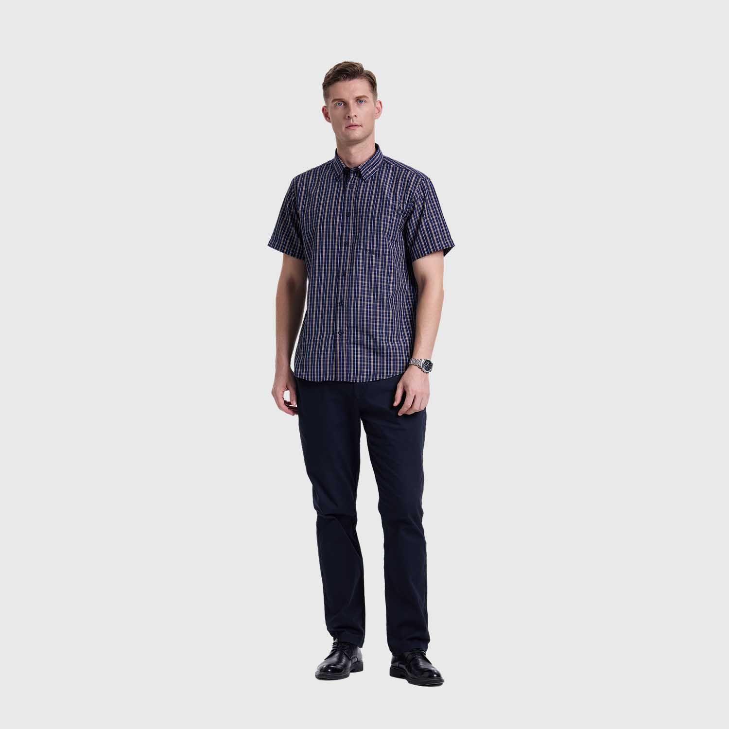 Camisa Hombre Rapport Casual Azul Fashion's Park-3