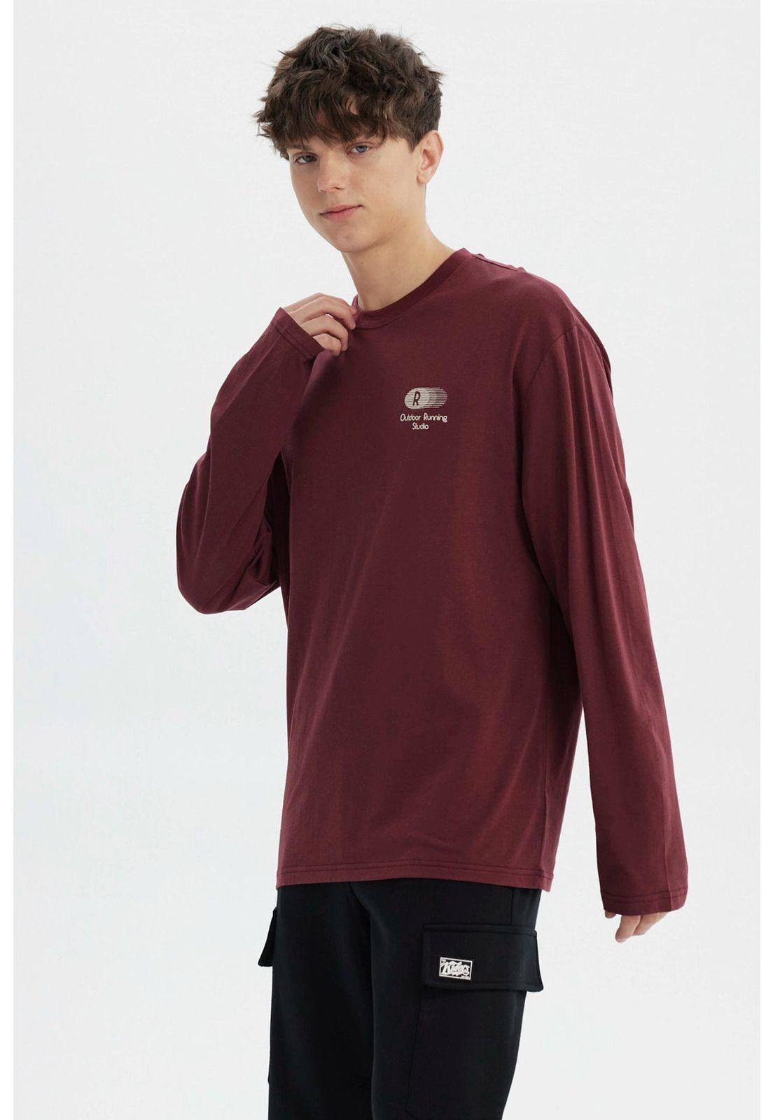 Polera Hombre Slim Burdeo - ll-2