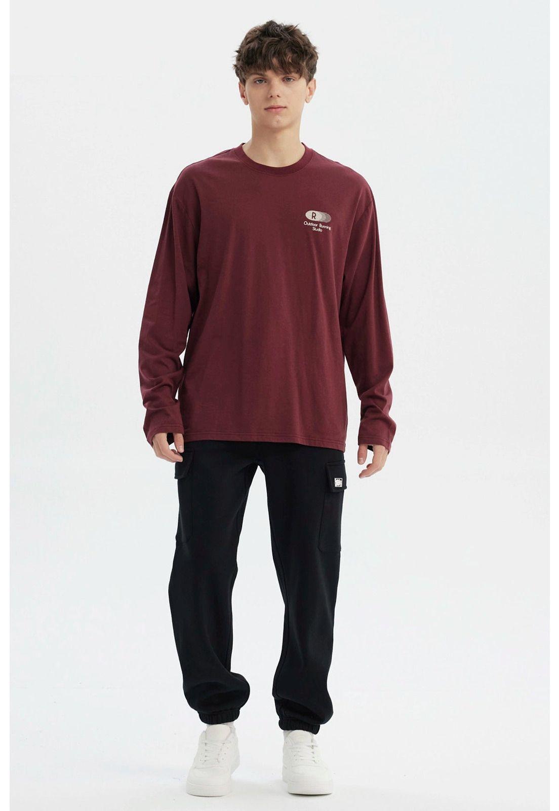 Polera Hombre Slim Burdeo - ll-3