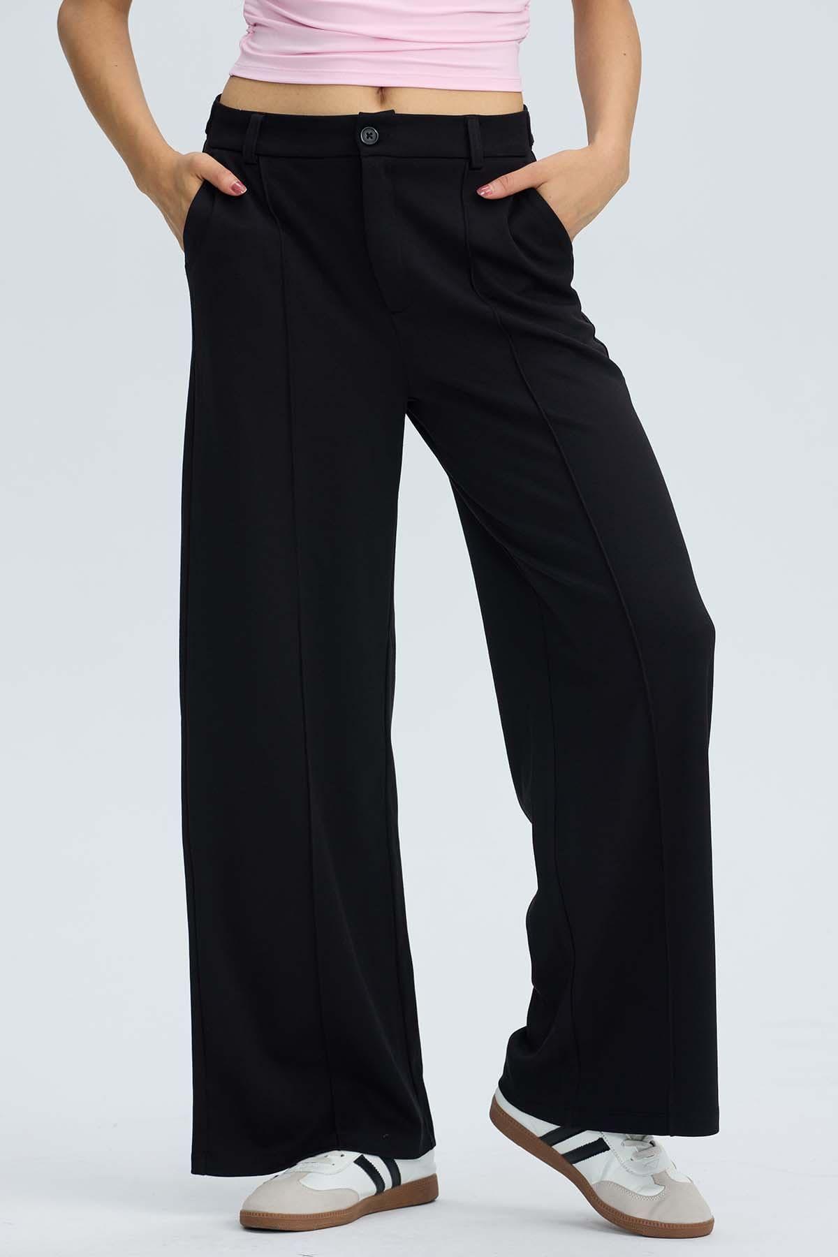 Pantalón Mujer Sastrero Negro-0